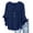 02-Navy, variant on Ecqkame Womens Ruffle 3/4 Sleeve Tops Dressy Casual Cotton Linen Blouse Business Work Tunic Comfortable Daily Shirts Sky Blue S