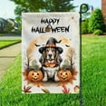 thumbnail image 3 of Happy Halloween Basset Hound Witches Hat Pumpkin Carving Garden Flag 12x18in Double Sided Bassets Dog Breed Lovers Gifts Idea Outdoor Decor - 02019, 3 of 5