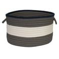 thumbnail image 2 of Color Block Round Basket - Navy/Gray 14''x10'', 2 of 2