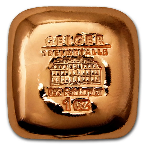 Geiger 1 oz Copper Square Geiger (Poured, .9999 Fine)