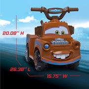 Kid Trax Toddler Disney Cars 3 Tow-Mater Electric Quad Ride-On, Kids 1.5-3 Years Old, 6 Volt Battery and Charger Included, Max Weight 44 lbs, Tow-Mater brown