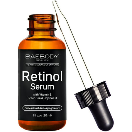 Baebody Retinol Serum - Topical Facial Serum - Helps Reduce Appearance of Wrinkles, Fine Lines - with Vitamin E, Hyaluronic Acid, Joboba Oil