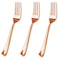 thumbnail image 1 of 100 Piece Rose Gold Plastic Forks Set - Reusable & Recyclable - Rose Gold Plastic Forks for Weddings, Anniversaries, Showers, Parties - Elegant and Sturdy Utensils by JL Prime, 1 of 4