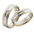 thumbnail image 3 of Pompeii3 Matching Swiss Cut 14k Gold His Hers Wedding Band Set, 3 of 3