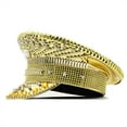 thumbnail image 6 of MANNYA Gold Rhinestone Bride Hat Masquerade Balls PoliceHat Lady Night Club Headwear, 6 of 13