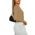 thumbnail image 2 of Okbabeha Long Sleeve Crop Tops for Womens Bodycon Slim Fit Tees Shirt Tight Going Out Workout T-Shirt Basic Trendy Y2k Fall Tops, 2 of 4