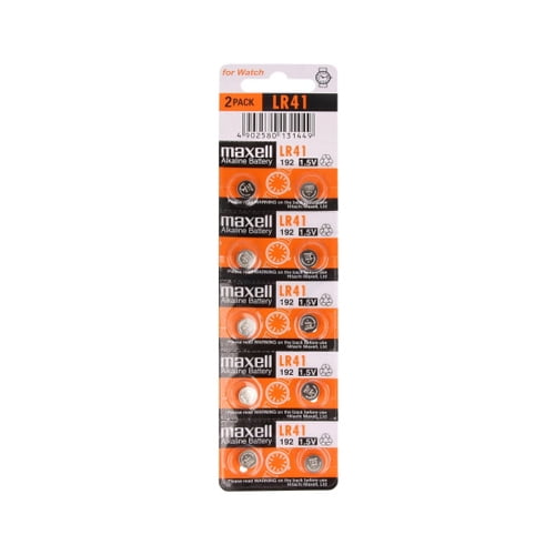 30-Pack LR41 / AG3 Maxell Alkaline Button Batteries