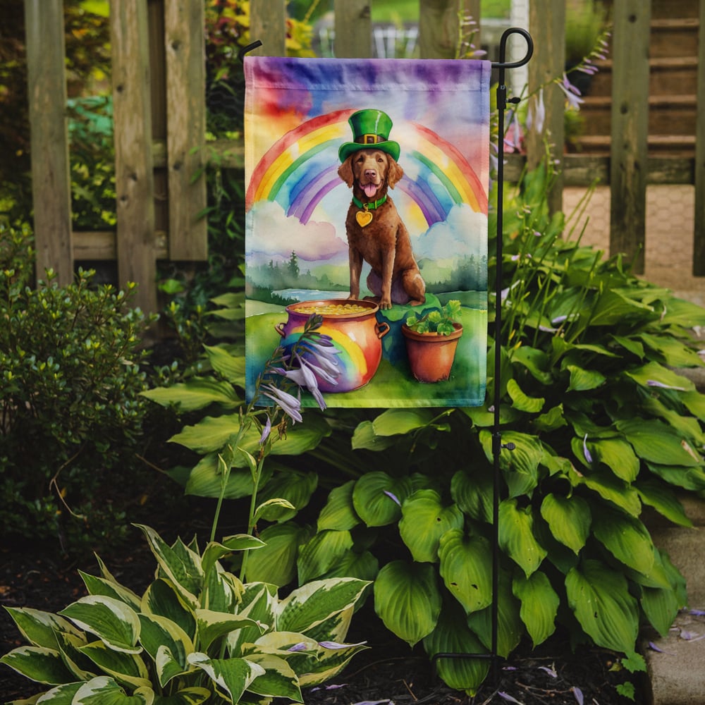 Chesapeake Bay Retriever St Patrick's Day Garden Flag 11.25 in x 15.5 in