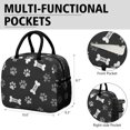 thumbnail image 6 of Dog Paw Print and Bone Black Insulated Leakproof Lunch Box for Work, Lunch Bag for Women Men, Loncheras Para Mujer for Beach Travel Picnic Camping, 6 of 6