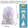 thumbnail image 3 of Polecasa Bolsa de lavandería de malla grande resistente con cierre de cordón y etiqueta de identificación, bolsa de lavandería duradera para viajes, deportes, dormitorios (24 x 36 pulgadas | 1 paquete, 3 of 5