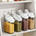 thumbnail image 1 of 1 Piece Cereal Containers Storage, 2.8L/95oz Airtight Large Dry Food Storage Containers with Pouring Spout Measuring Cup for Snacks Grain Rice,BPA Free Dispenser Plastic Bin, 1PC, 1 of 6
