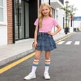 thumbnail image 6 of Cethrio Girls Cotton Outfit Sets, Summer Short Sleeve 3 Piece T-shirts Skirts and Socks Set Pink Size 10-12, 6 of 7