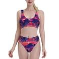 thumbnail image 2 of Picia Retro Palms Women's High Waisted Bikini Scoop Neck Swimsuit Two Pieces Bathing Suit-XX-Large, 2 of 8