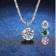 thumbnail image 2 of Moissanite Diamond Pendant Necklaces for Women, Best Jewelry 1-2 Carat 925 Sterling Silver Engagement Necklace Women Platinum Plated Wedding  Necklace, 2 of 16