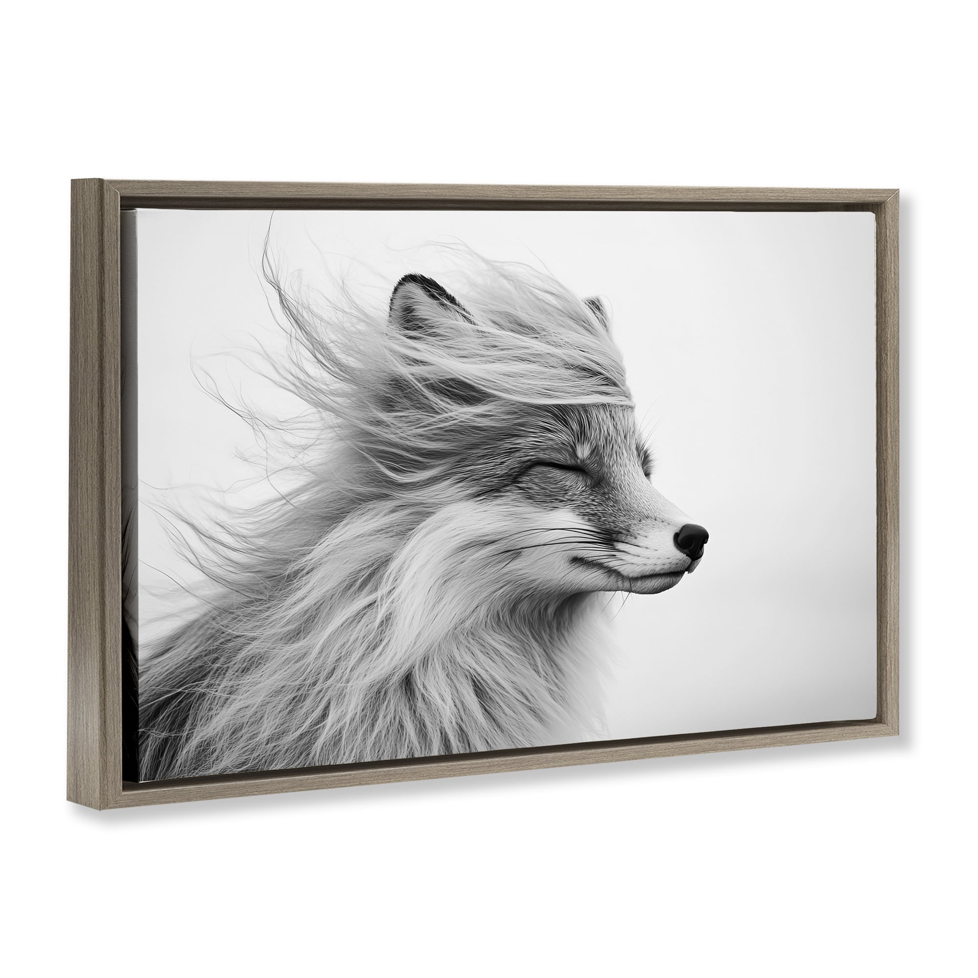 Stupell Industries Easy Breezy Fox Brown Framed Floater Canvas Wall Art, design by Tina LeCour
