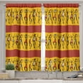 thumbnail image 2 of Ambesonne African Valance & Curtain, Dancing People, 55"x36", Dark Orange Yellow Black, 2 of 7
