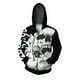 thumbnail image 5 of Sudadera con capucha y estampado de calaveras, cómoda y elegante, nueva, con cremallera, moderna y versátil, para hombre, 5 of 5