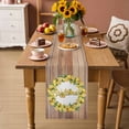 thumbnail image 2 of Lemon Wreath Table Runner 70 Inches, Summer Yellow Fruit Leaves Wooden Grain Bed Runner Dresser Scarves Tabletop for Indoor Outdoor Parties/Ceremony/Banquet, 13" x 70", 2 of 9