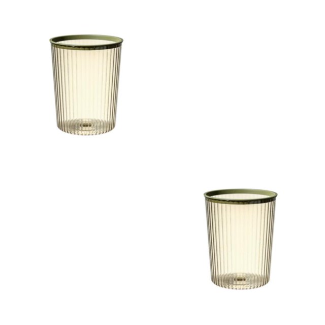 Injueey Cubo de basura transparente, cubo de basura a rayas, cubos de basura de plástico, gran capacidad para el hogar, dormitorio, oficina, Type3 NO3