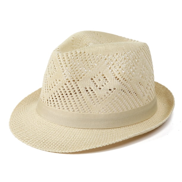Sombreros para hombre, de malla de color liso, a la moda, para el sol, transpirables, formales, de verano, de poliéster.