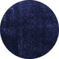 thumbnail image 1 of Ahgly Company Indoor Round Abstract Blue Modern Area Rugs, 3' Round, 1 of 4