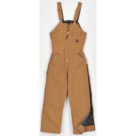 TOUGH DUCK 753716 Insulated Bib Overalls,Cott Duck,Brn,L