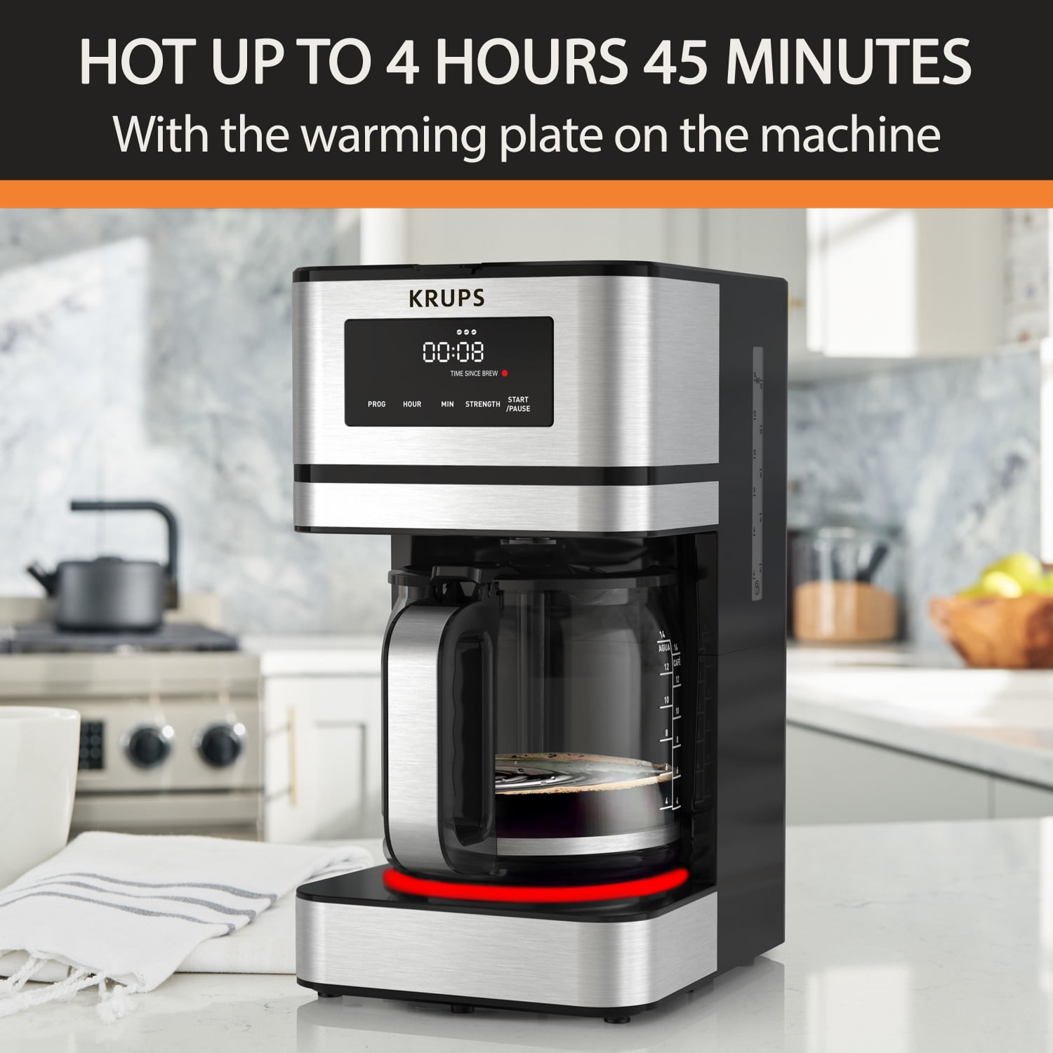 Krups Simply Brew Drip Coffee Maker, 12 Cups, KM208D50