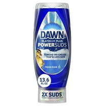 4 Pack of Dawn Platinum Plus PowerSuds Liquid Dish Soap, 13.6 oz. EZ-Squeeze Bottle
