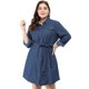thumbnail image 1 of Vestido Camisero De MezclilPor EnciDe RodilCon Mangas Largas Tallas Grandes PaMujer Azul XL, 1 of 6