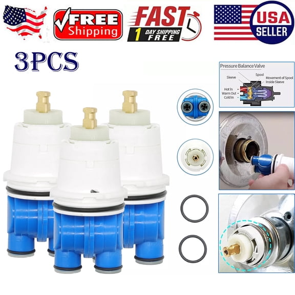 3X RP19804 Shower Cartridge Assembly Replacement For Delta 1300/1400 Series Tub