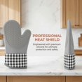 thumbnail image 2 of Oven Glove Cute,Cooking Mittens,Oven Mittens for Kitchen,Oven Gloves for Kitchen,Washable Silicone Oven Mitts Heat Resistant 500°F, Potholders for Kitchens Cooking Baking（Gray, 2 of 10