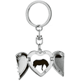 thumbnail image 1 of Black Pinto Animal Portrayal Heart Angel Wing Key Chain Holder, 1 of 3