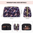 thumbnail image 2 of Purple Blue Jellyfish Print Makeup Bag, Large Capacity Travel Cosmetic Bag for Women Girls- Travel Toiletry Bag Leather Portable Waterproof Makeup Case Organizer with Handle, 2 of 4
