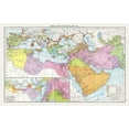 thumbnail image 2 of Droysen 24x17 Black Ornate Wood Framed with Double Matting Museum Art Print Titled - Middle East Caliphate to 945 - Droysen 1886, 2 of 4