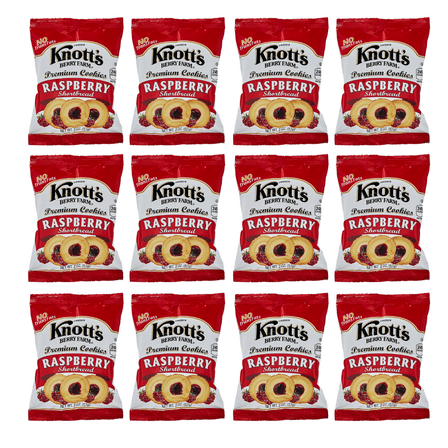 Knott's Berry Farm Premium Shortbread Cookies, Raspberry, 2 oz, 12 CT