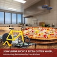 thumbnail image 2 of Rueda cortadora de pizza para bicicleta - Regalos divertidos de inauguración de la casa para hombres - Cortador de pizza para bicicleta - Regalos geniales de cocina - Cortador de pizza de acero inoxid Feliz Sencillez, 2 of 4