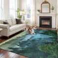 thumbnail image 2 of Large Area Rugs for Living Room Bedroom, Mountain 8'x10' Rug Washable Carpet Runner Indoor Outdoor, Forest Green Trees Modern Art Non Slip Floor Mats Rug for Kitchen, Patio, 2 of 8