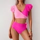 thumbnail image 1 of WILLBEST Traje de Baño para Dama, Bikini Sexy de Cintura Alta con Abertura y Mangas En V Profundo para Mujer, Traje de Baño de Dos Piezas, 1 of 4