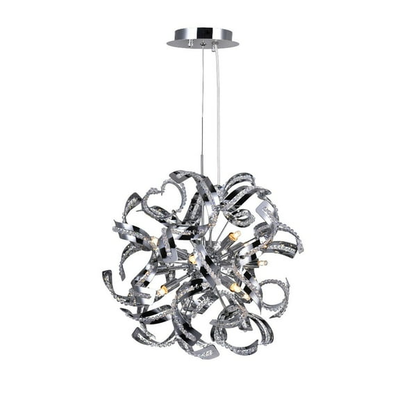 CWI Lighting Swivel 12 Light Contemporary Metal Chandelier in Chrome