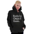 thumbnail image 4 of Body By Chips Guacamole Funny Saying Unisex Plus Fleece Graphic Hoodie Brisco Brands 4X, 4 of 5