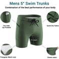 thumbnail image 4 of Ekouaer Men' Sqaure Leg Swim Brief Swimsuit Surfing Trunks Swimming Briefs Bathing Suit Quick Dry Swim Trunks, 4 of 5
