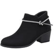 thumbnail image 2 of Taqqpue Women's Boots, Women's Fashionable And Casual Versatile Cool Solid Color Heel Rhinestone Eye-Catching Fall And Winter Style Comfortable Low Heel Thick Heel Short Boots for Women, 2 of 7
