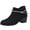 Black, variant on Women’s Rhinestone Strap Chunky Block Heel Ankle Boots, Side Zipper Faux Suede Short Booties, Round Toe Fall Winter Shoes Pink 5.5(36)