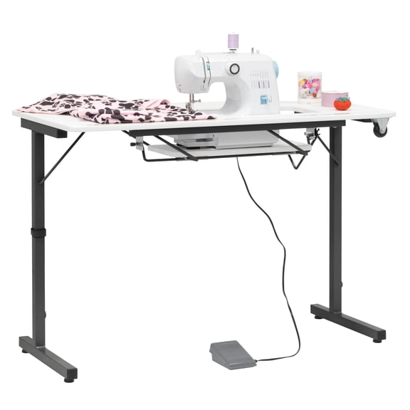 Rollaway II Portable Folding Sewing Table Black / White