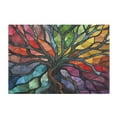 thumbnail image 2 of 2 Piece Soft Bathroom Rug Set Colorful Tree Branches Bath Mat and U-Shaped Toilet Contour Rug (16"x24"+20"x24"), 2 of 8