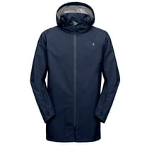 Little Donkey Andy Men's Waterproof Rain Jacket Outdoor Lightweight Rain Shell Mountain Windbreaker Long Coat for Hiking,Golf,Travel Dark Blue XXXL