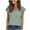 *Green, variant on Women's Cutout V-Neck Ruffle Short Sleeve T-Shirt ,Casual Flounce Sleeve Tee Black,Womens Plus M