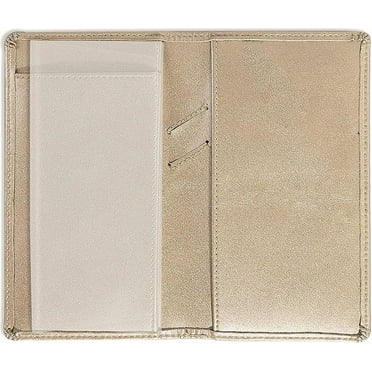Black RFID Leather Checkbook Cover With Credit Card Slots and Pen ...