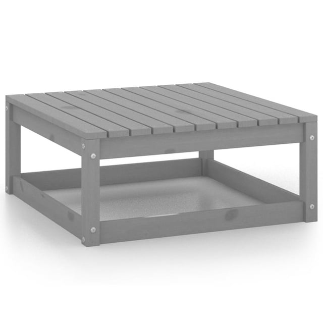 vidaXL Garden Footstool 70x70x30 cm Grey Solid Wood Pine