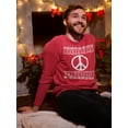 thumbnail image 3 of Old Glory Mens Peace Sign Ugly Christmas Sweater Long Sleeve Sweatshirt, 3 of 6